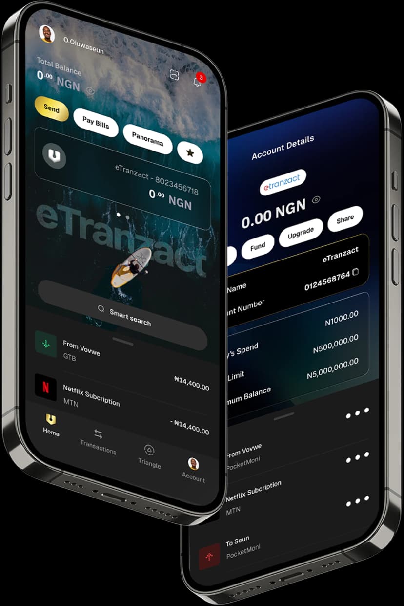 PocketMoni Bank Screens